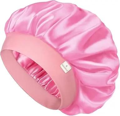 Butter Satin Bonnet Wide Band - Light Rose Pink YANIBEST