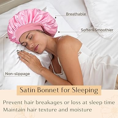 Butter Satin Bonnet Wide Band - Light Rose Pink YANIBEST