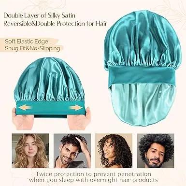Butter Satin Bonnet Wide Band - Mint Green YANIBEST