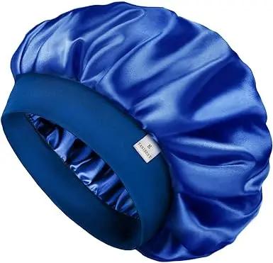 Butter Satin Bonnet Wide Band - Royal Blue YANIBEST