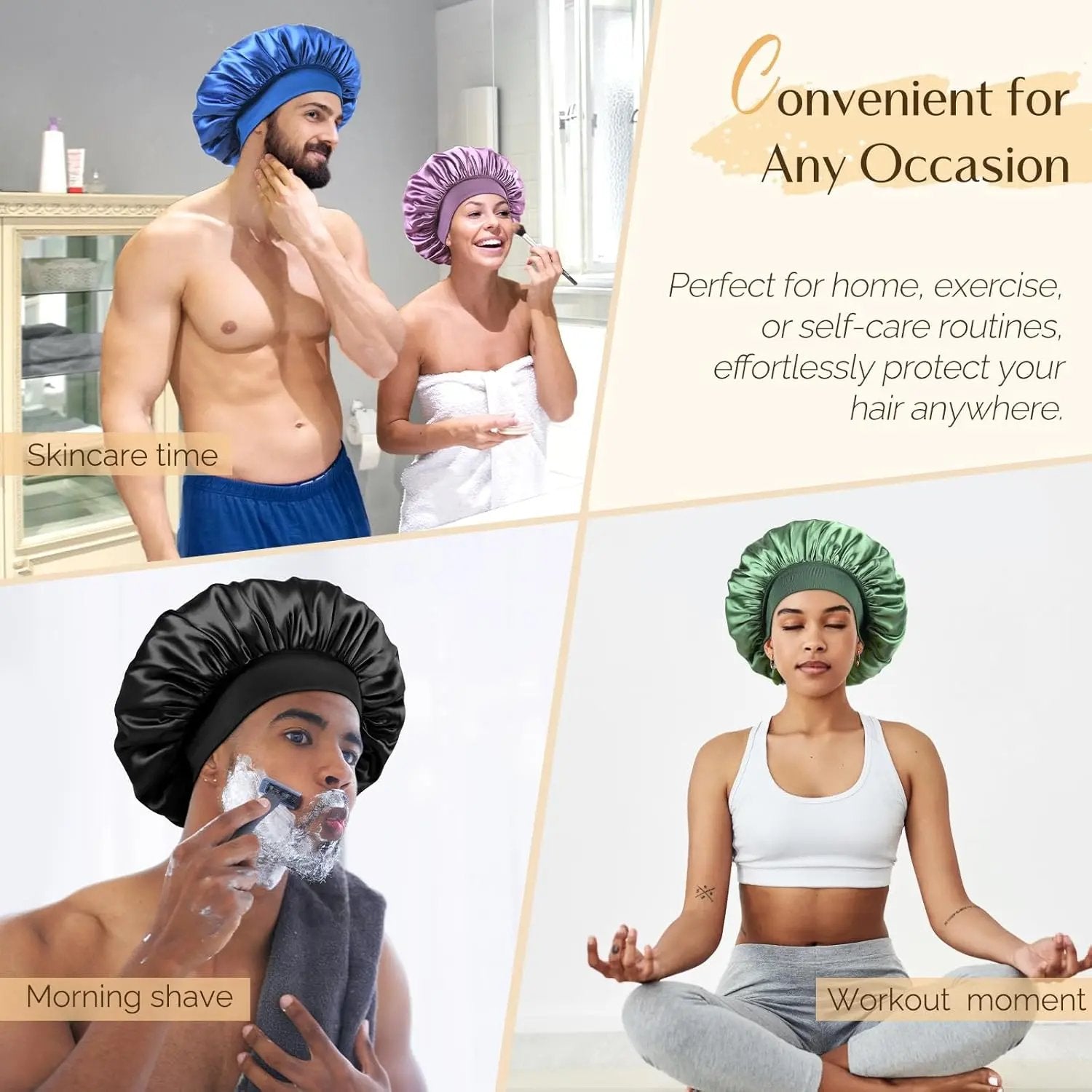 Butter Satin Bonnet Wide Band - Royal Blue YANIBEST