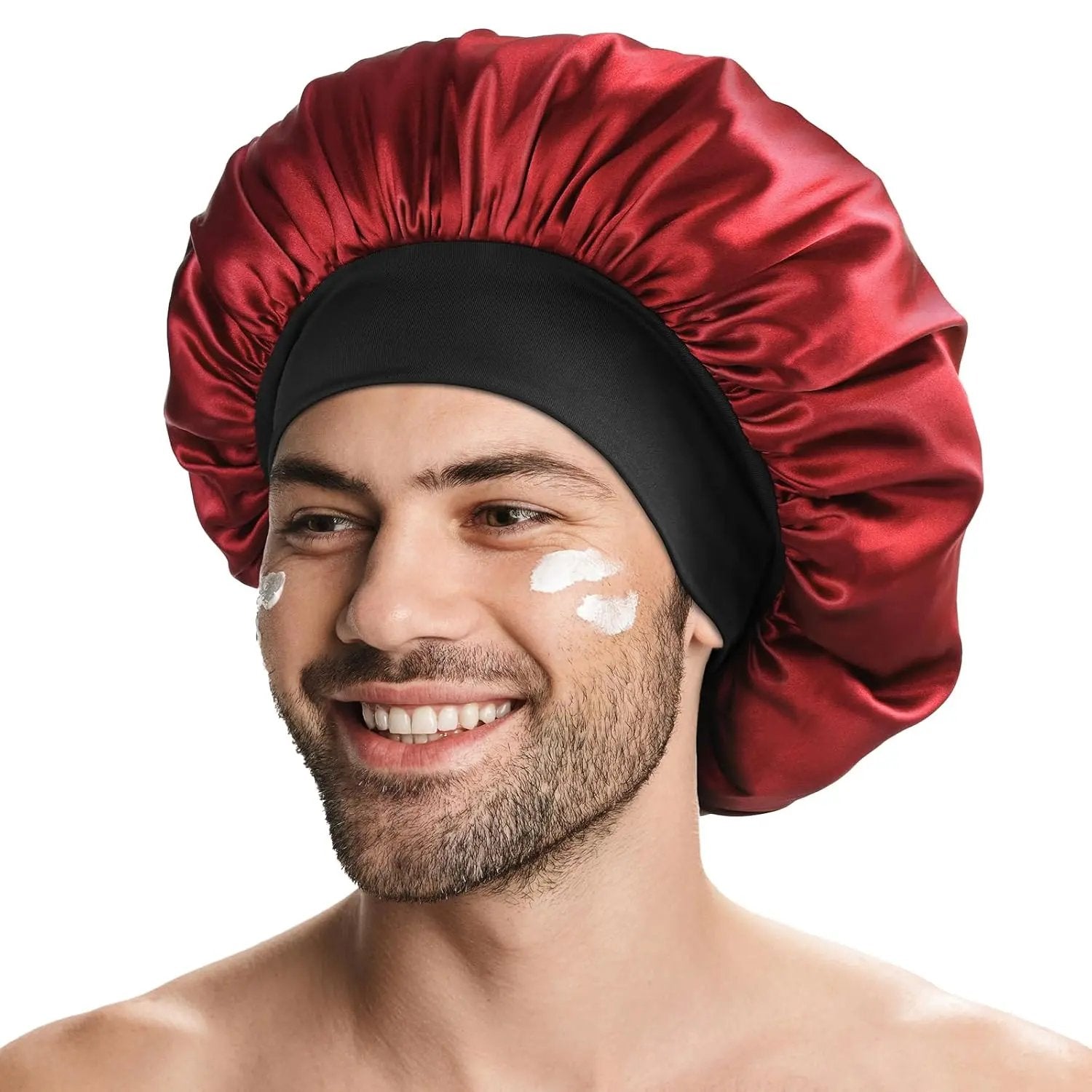 Butter Satin Bonnet Wide Band - Royal Burgendy YANIBEST