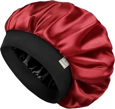 Butter Satin Bonnet Wide Band - Royal Burgendy YANIBEST
