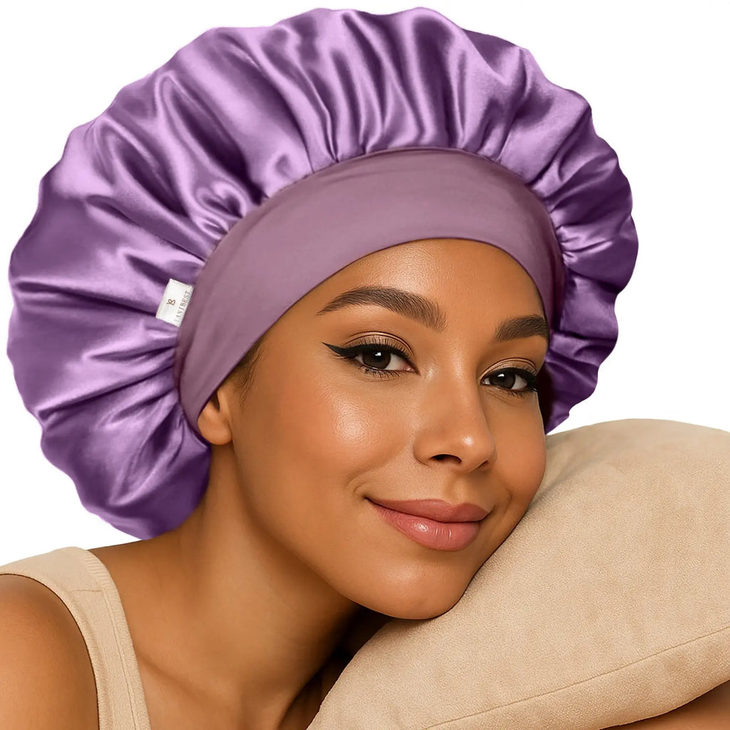 Butter Satin Double Layer Bonnet | Purple YANIBEST
