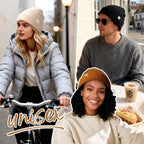 Butter Satin Lined Knit Skull Beanie - Black Black YANIBEST