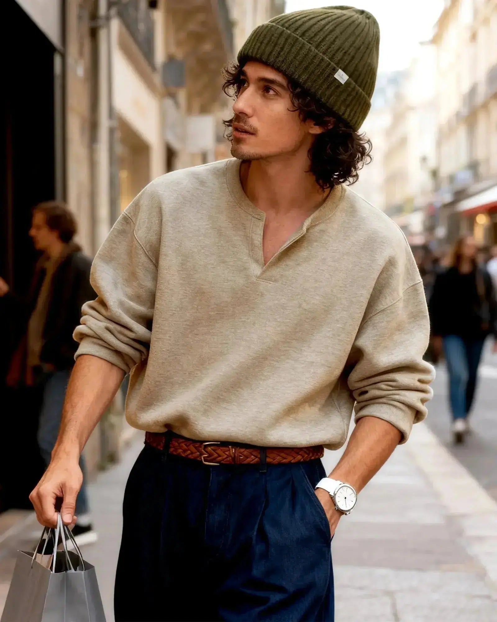 Butter Satin Lined Knit Skull Beanie - Dark Orange YANIBEST