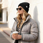 Butter Satin Lined Knit Skull Beanie - Forest Green YANIBEST