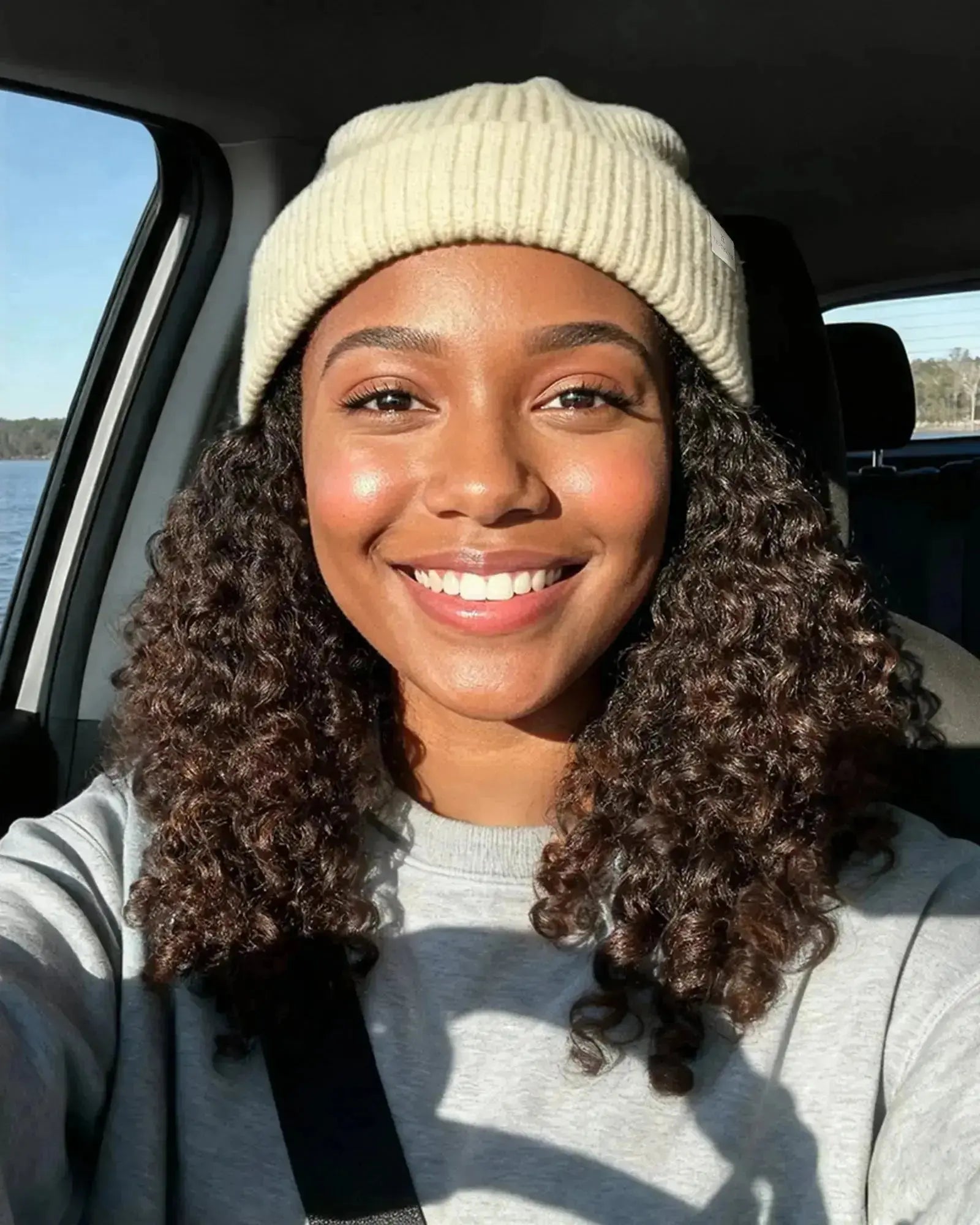 Butter Satin Lined Knit Skull Beanie - Dark Orange YANIBEST