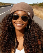 Butter Satin Lined Slouchy Beanie - Black YANIBEST