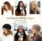 Butter Satin Lined Slouchy Beanie - Black YANIBEST