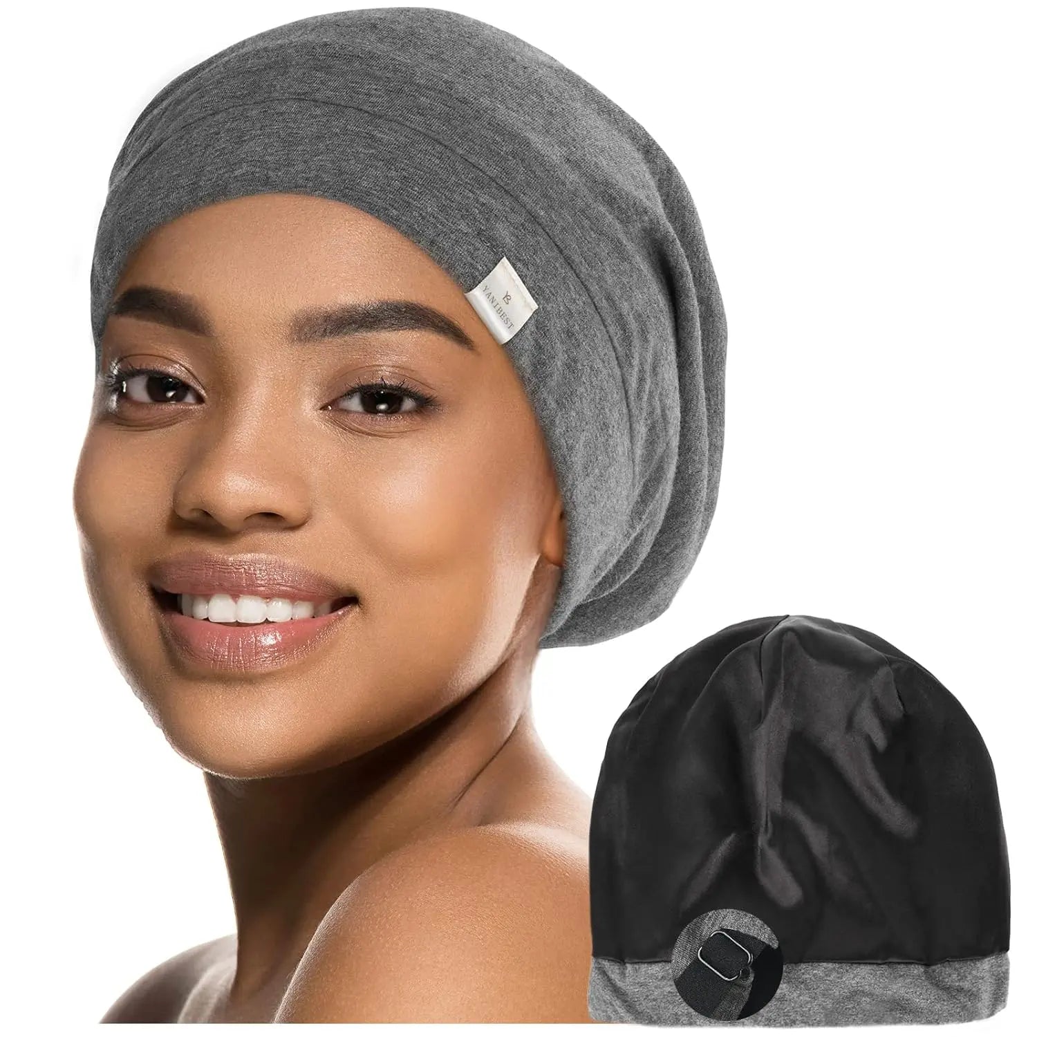 Butter Satin Lined Slouchy Cap - Heather Gray YANIBEST 0.00
