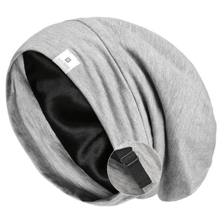Butter Satin Lined Slouchy Cap - Light Gray YANIBEST 18.99