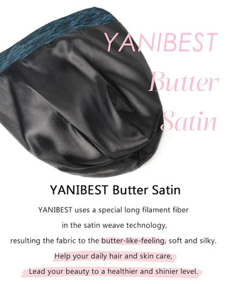 Butter Satin Lined Slouchy Cap - Teal Heather YANIBEST