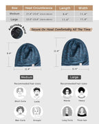 Butter Satin Lined Slouchy Cap - Teal Heather YANIBEST