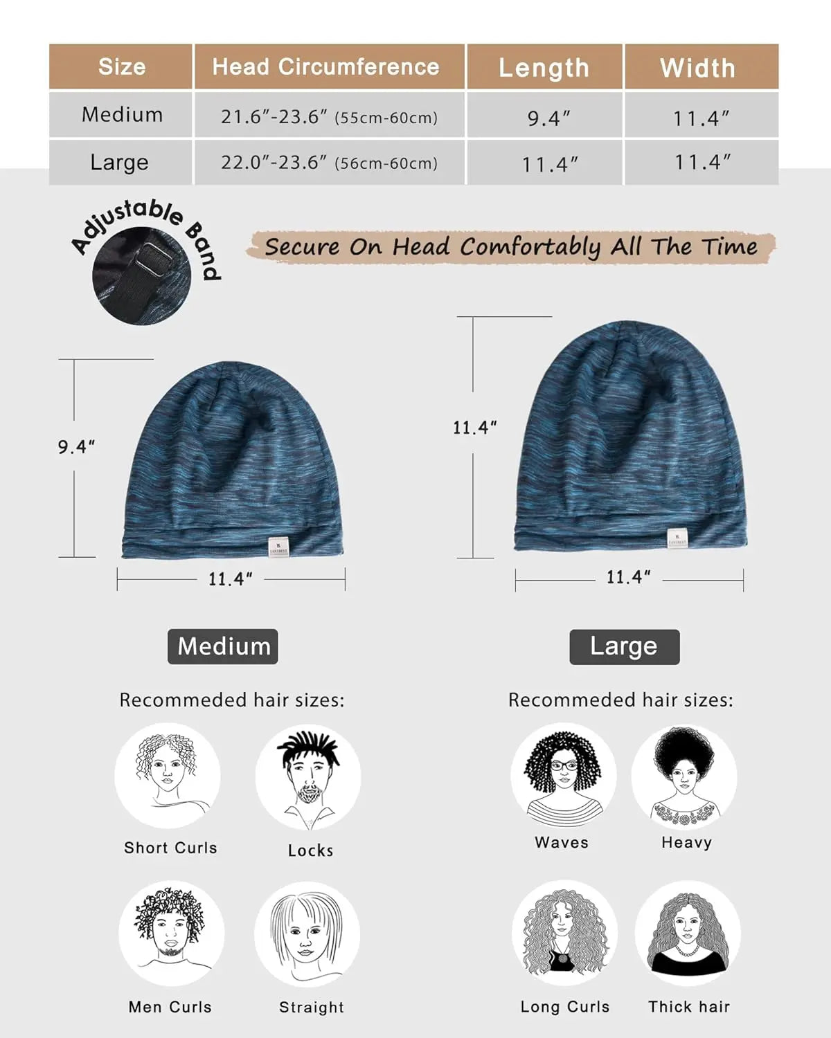 Butter Satin Lined Slouchy Cap - Teal Heather YANIBEST