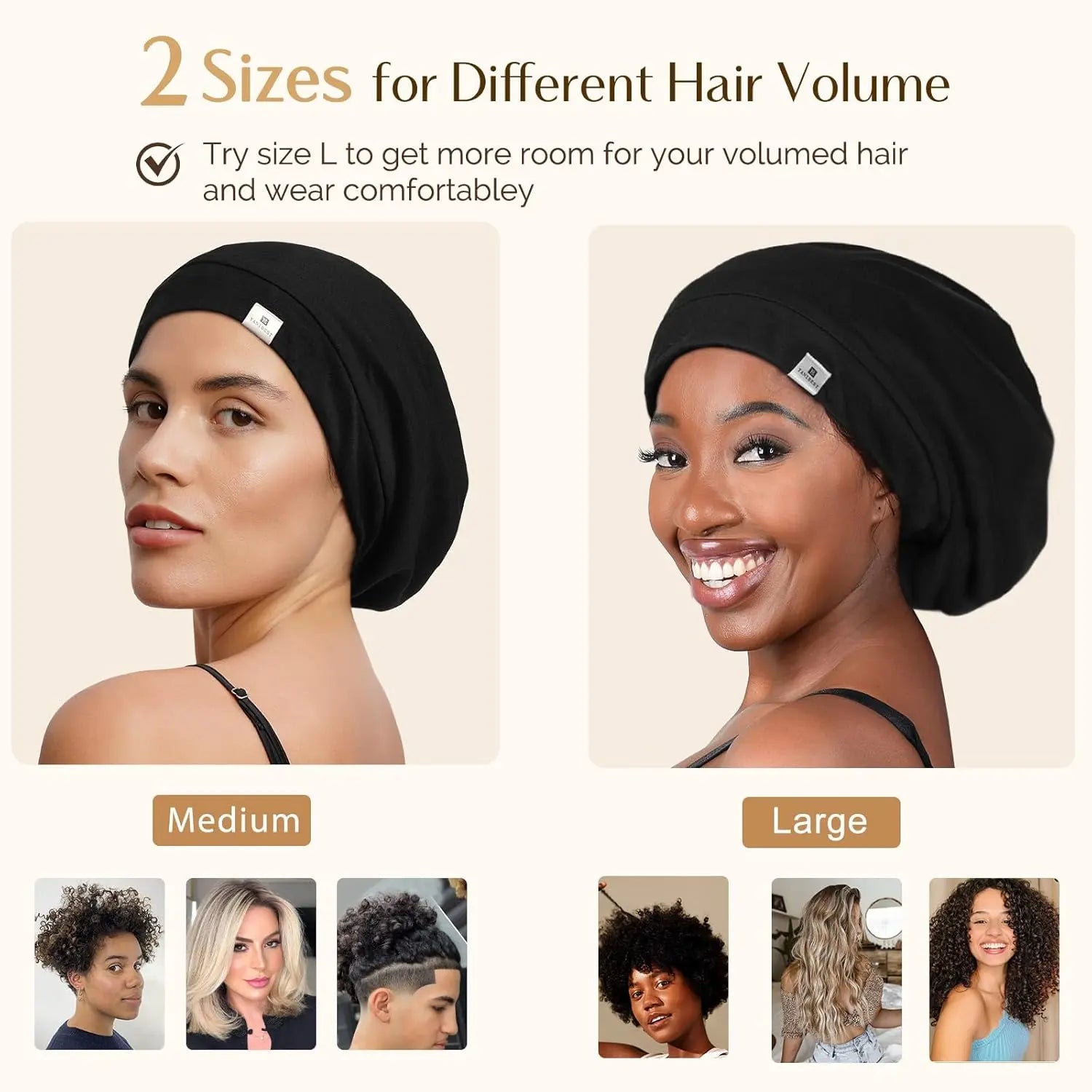 Butter Satin Lined Slouchy Cap | Black YANIBEST