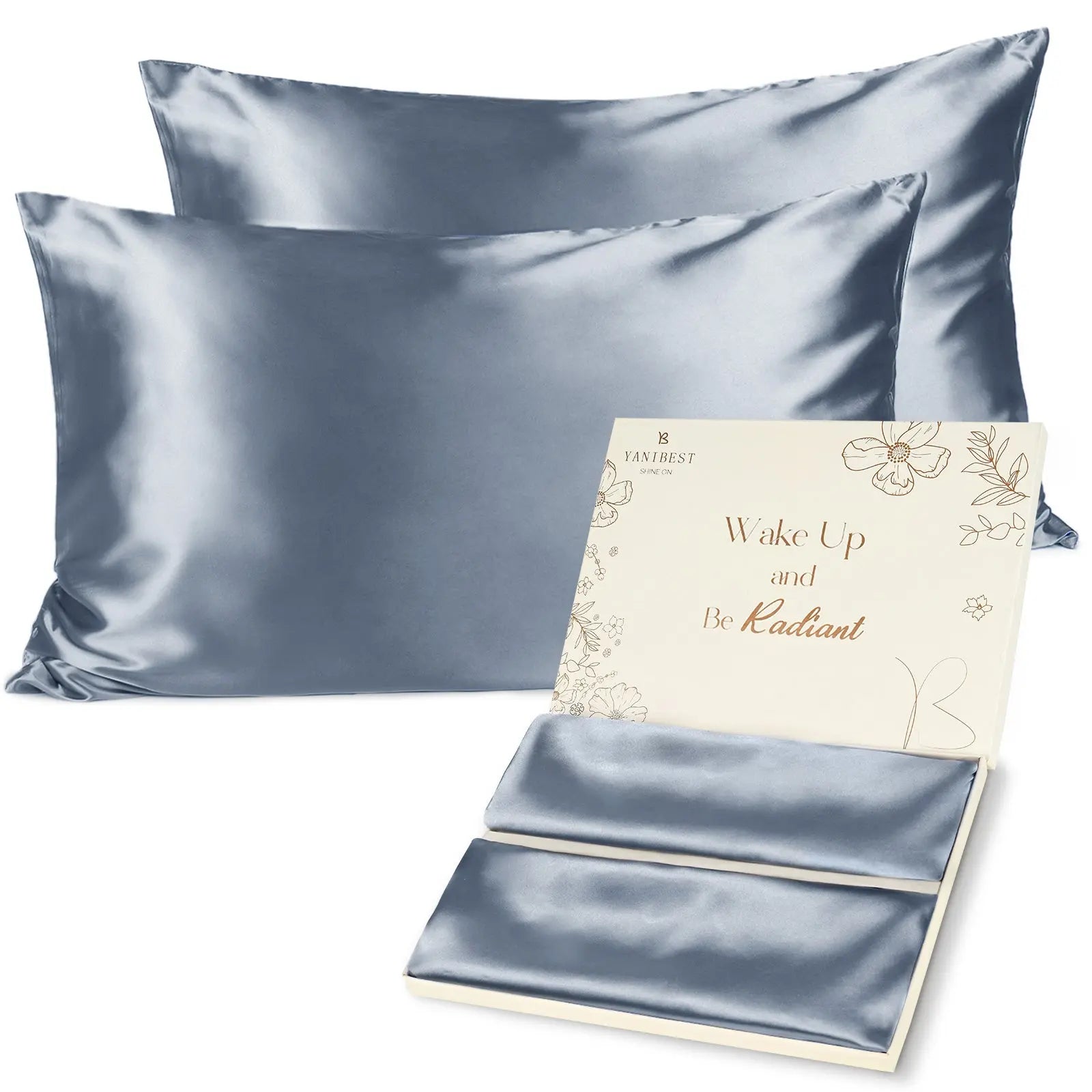 Butter Satin Pillowcases 2 Pack Set| Dream Blue YANIBEST 24.99