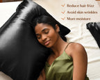 Butter Satin Pillowcases 2 Pack Set| Immersive Black YANIBEST