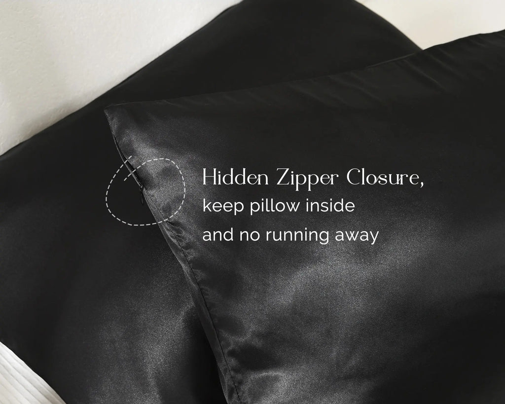 Butter Satin Pillowcases 2 Pack Set| Immersive Black YANIBEST