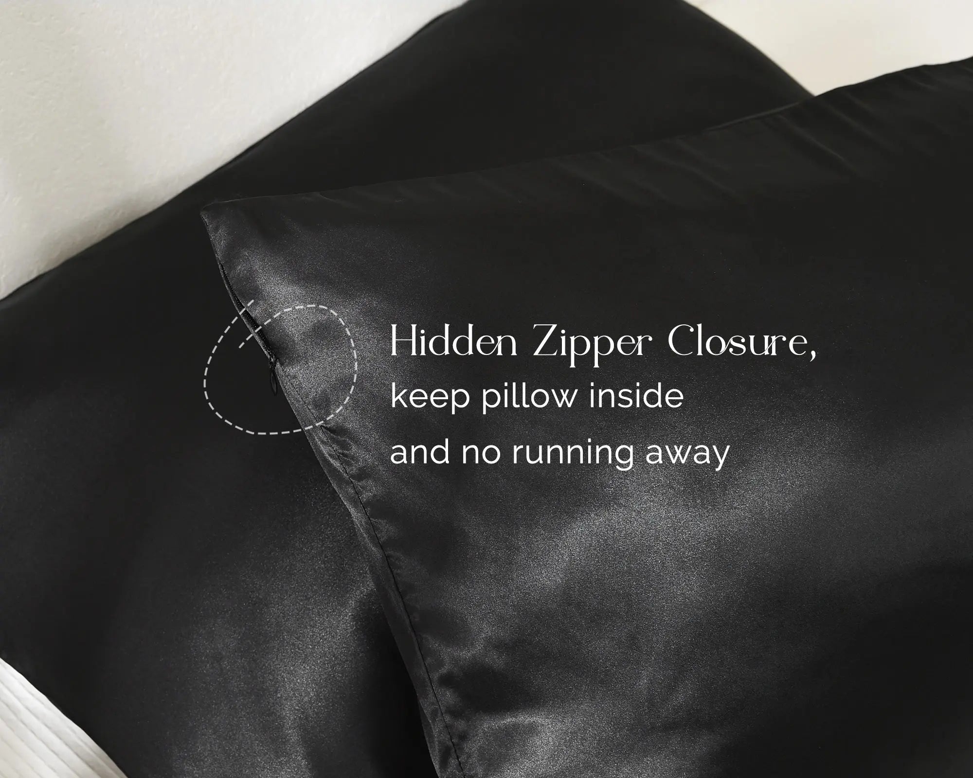 Butter Satin Pillowcases 2 Pack Set| Immersive Black YANIBEST