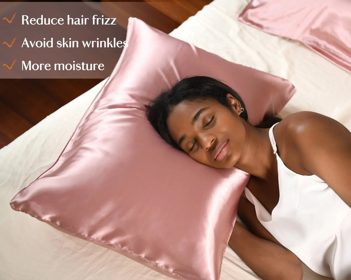 YANIBEST Butter Satin Pillowcases Millennium Pink