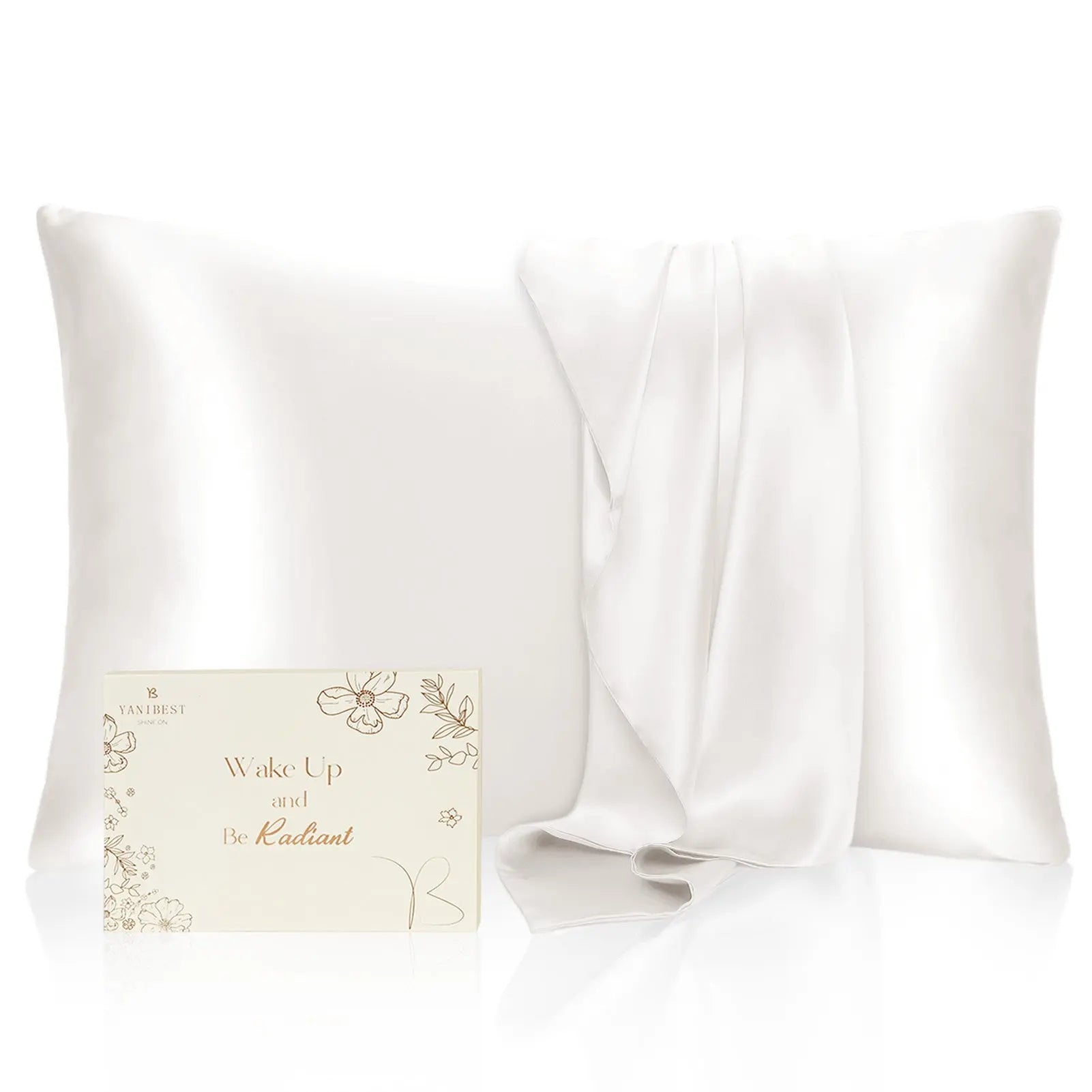 Butter Satin Pillowcases 2 Pack Set| Pure White YANIBEST 21.99