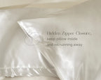 Butter Satin Pillowcases 2 Pack Set| Pure White YANIBEST