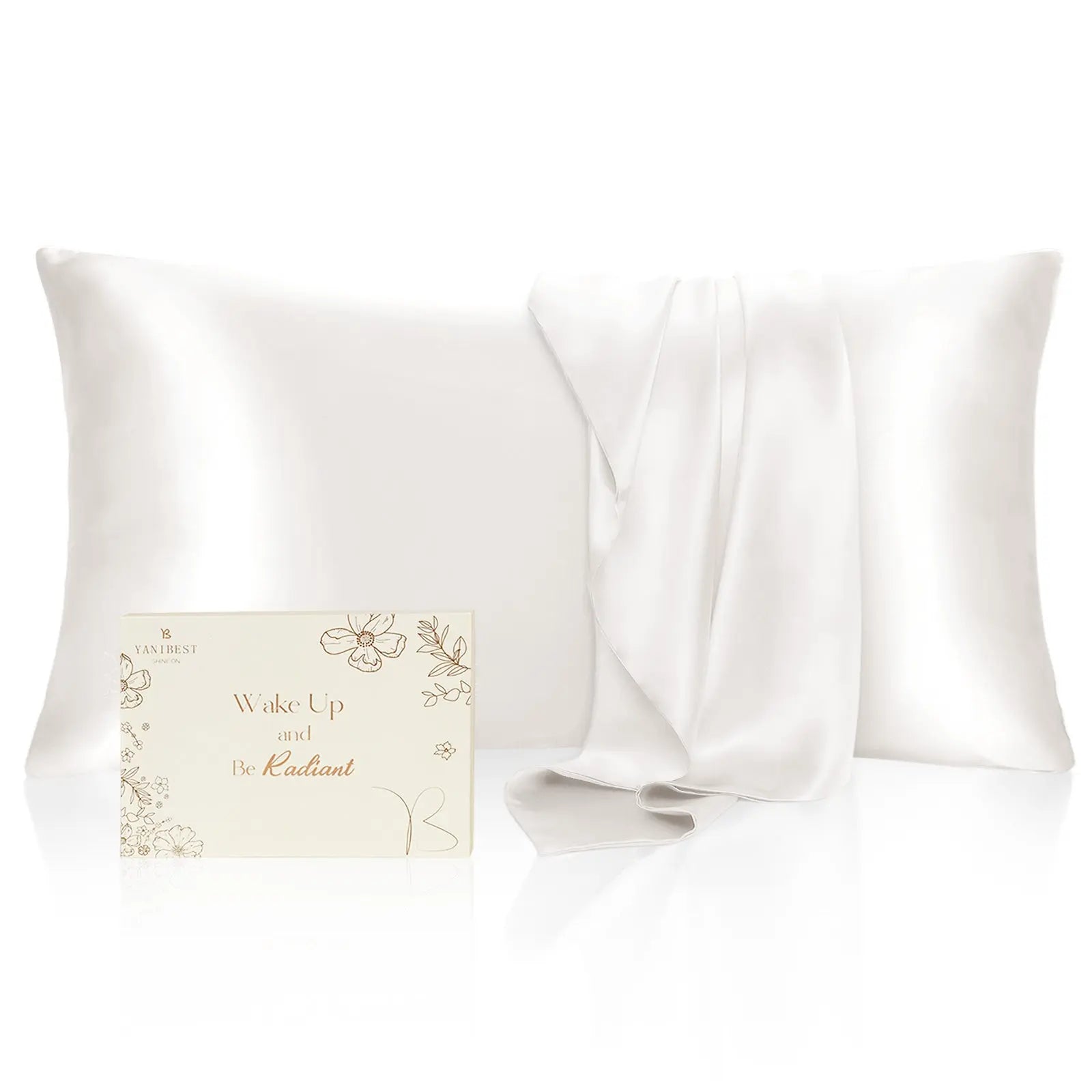 Butter Satin Pillowcases 2 Pack Set| Pure White YANIBEST 24.99