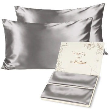 Butter Satin Pillowcases 2 Pack Set | Silver Gray