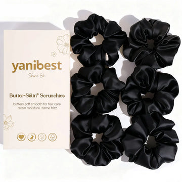 Butter Satin Scrunchie 6 in 1 - Black Elegance