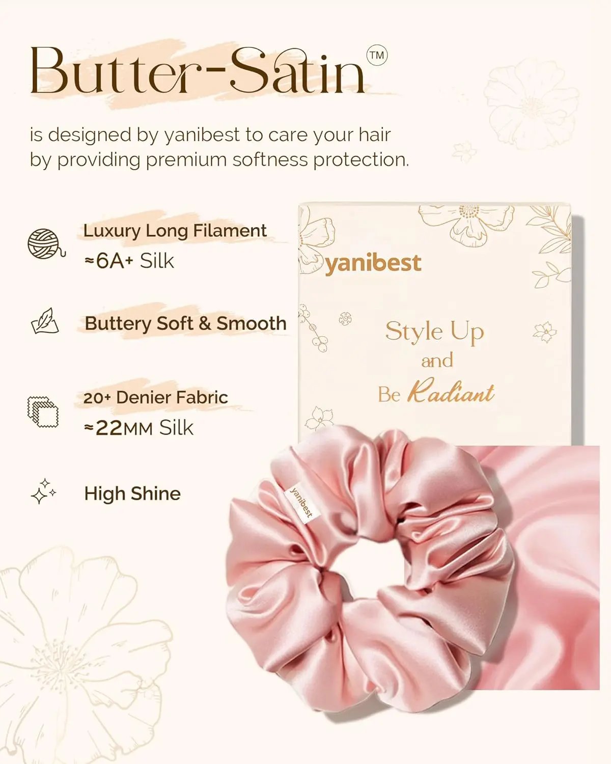 Butter Satin Scrunchie 8 in 1 - Light Colorful YANIBEST