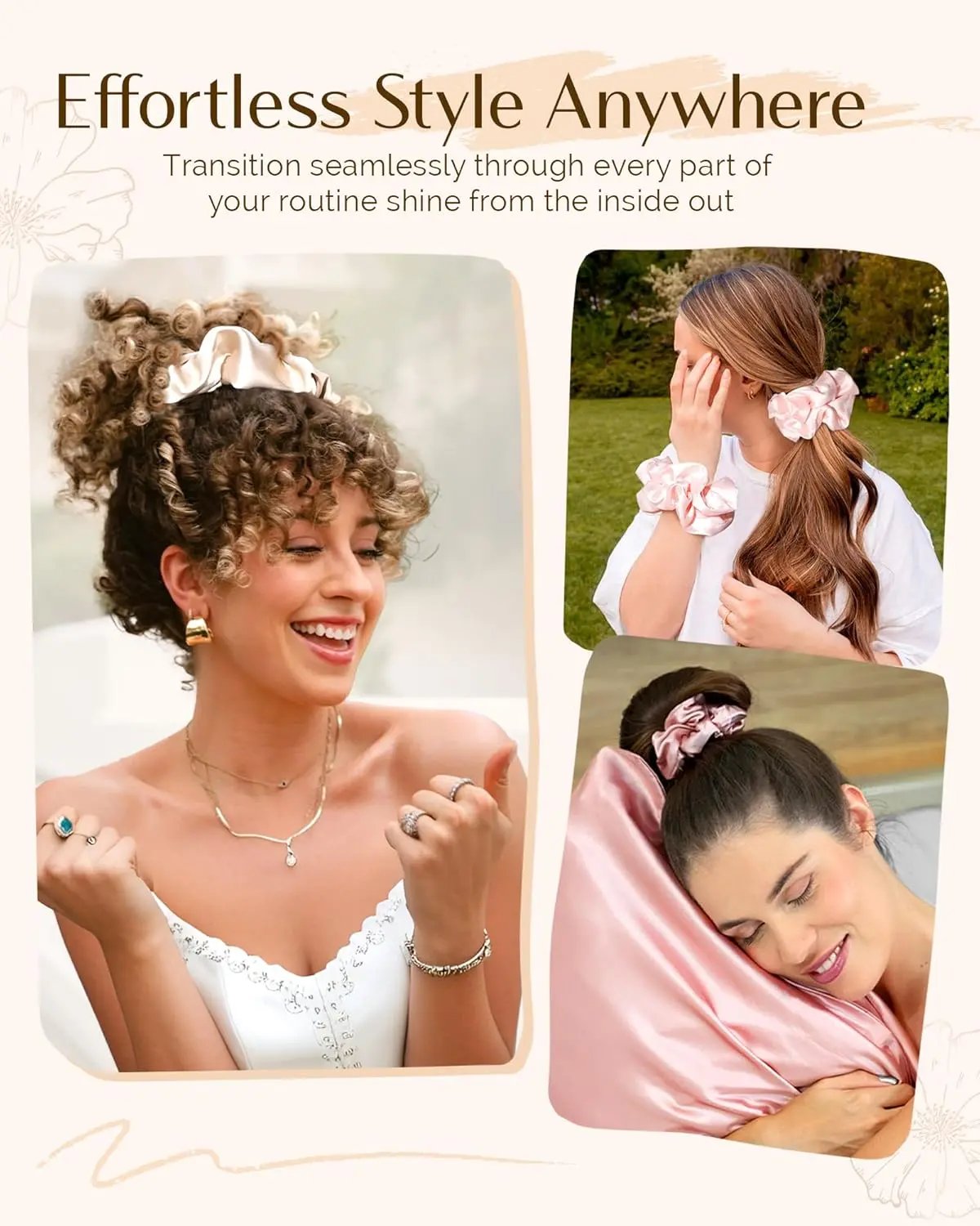 Butter Satin Scrunchie 8 in 1 - Light Colorful YANIBEST