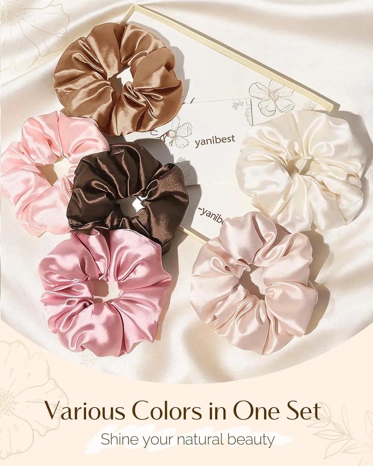 Butter Satin Scrunchie 8 in 1 - Light Colorful YANIBEST