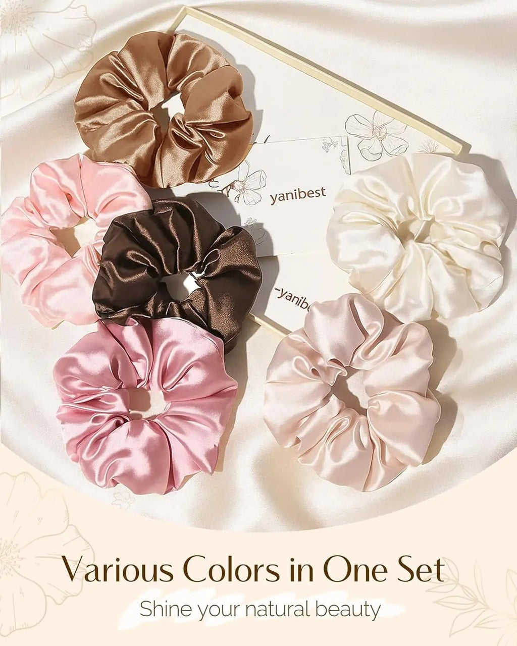 Butter Satin Scrunchie 8 in 1 - Light Colorful YANIBEST