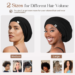Butter-Satin™ Lined Slouchy Cap| Black YANIBEST