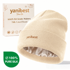 Mulberry Silk Lined Beanie - Beige