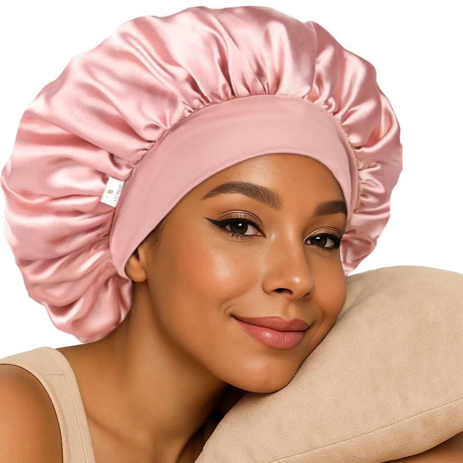Double Layer Butter Satin Bonnet | Rose Pink YANIBEST