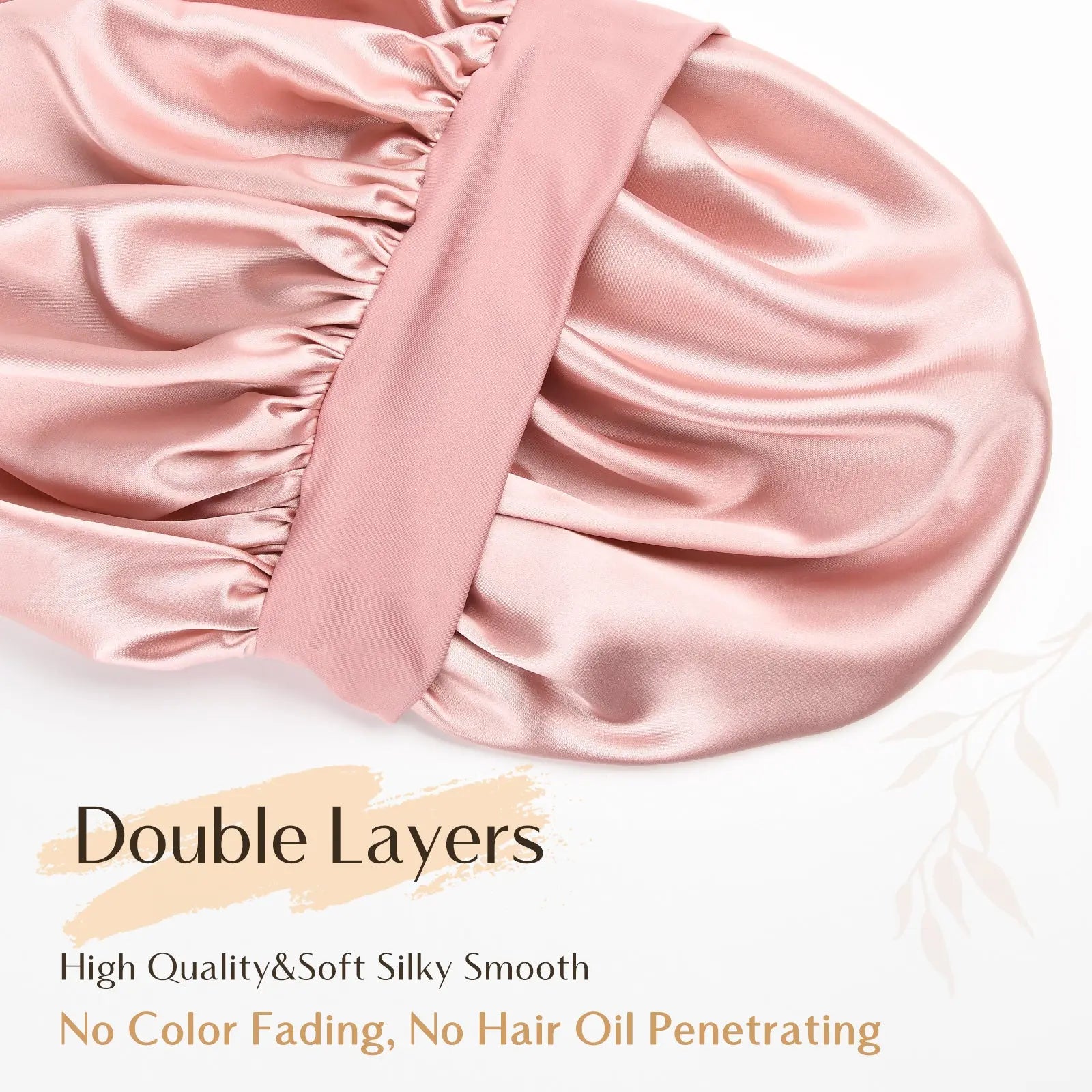 Double Layer Butter Satin Bonnet|  Rose Pink - YANIBEST