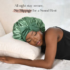 Double Layer Satin Bonnet with Tie Band| Sage Green YANIBEST