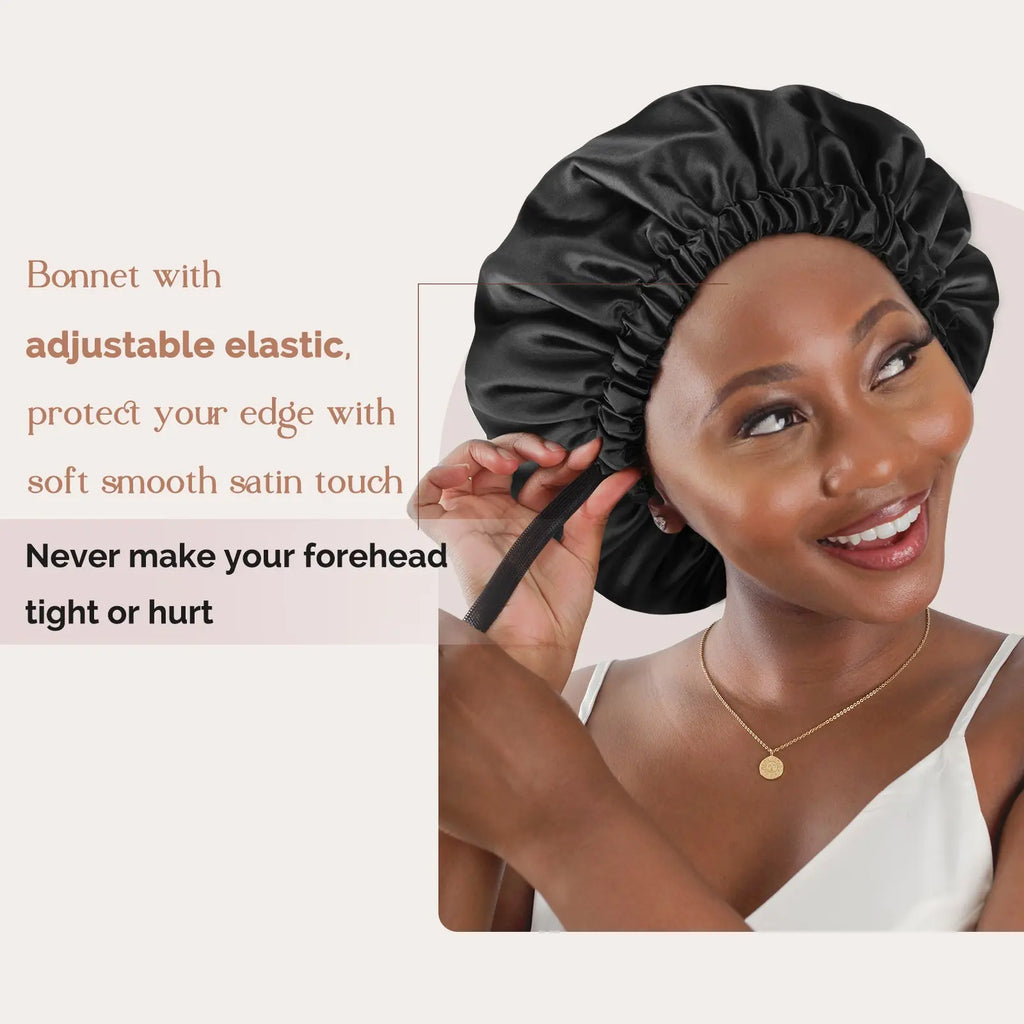 Elastic Double Layer Butter Satin Bonnet YANIBEST