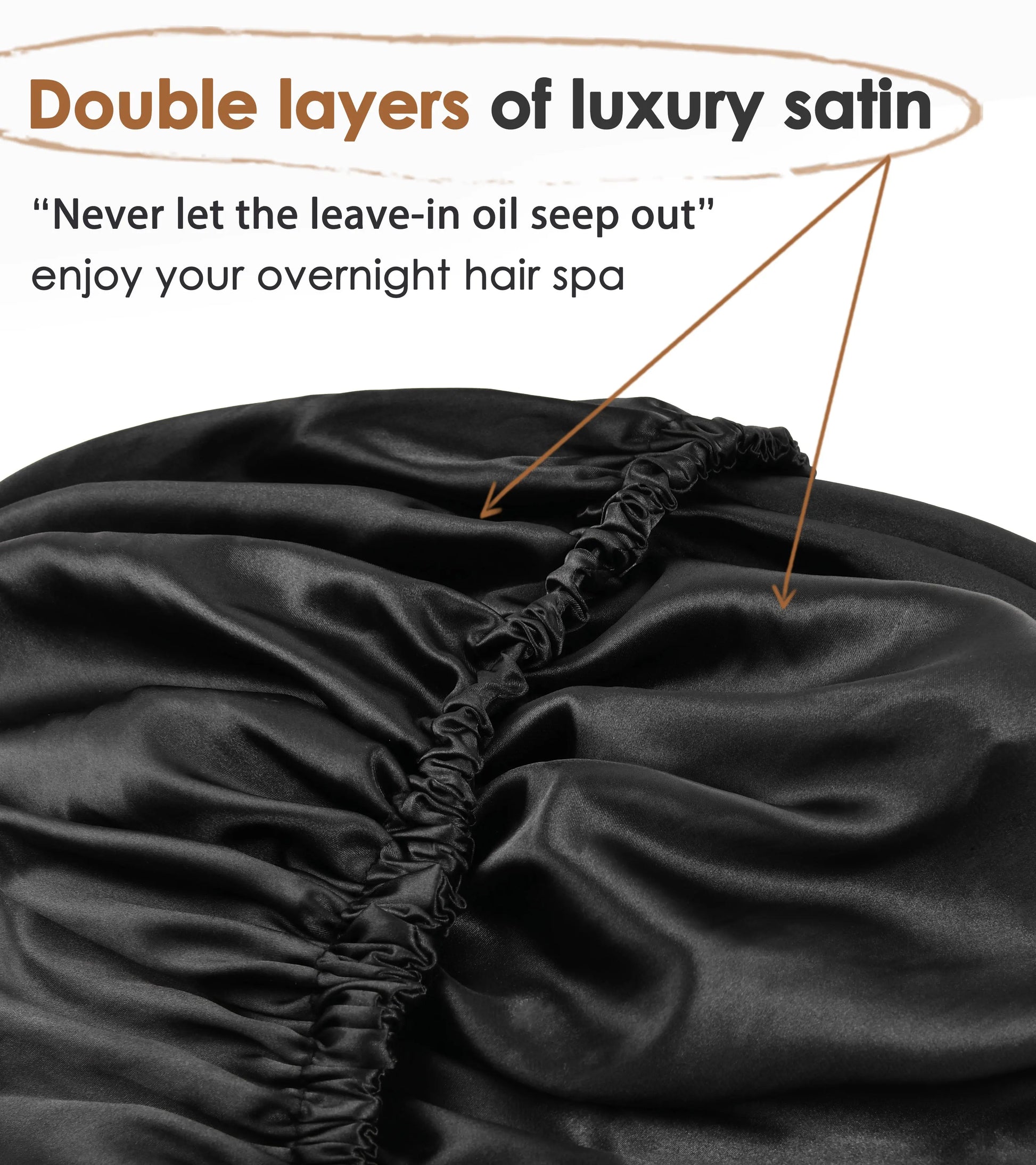Elastic Double Layer Butter Satin Bonnet YANIBEST