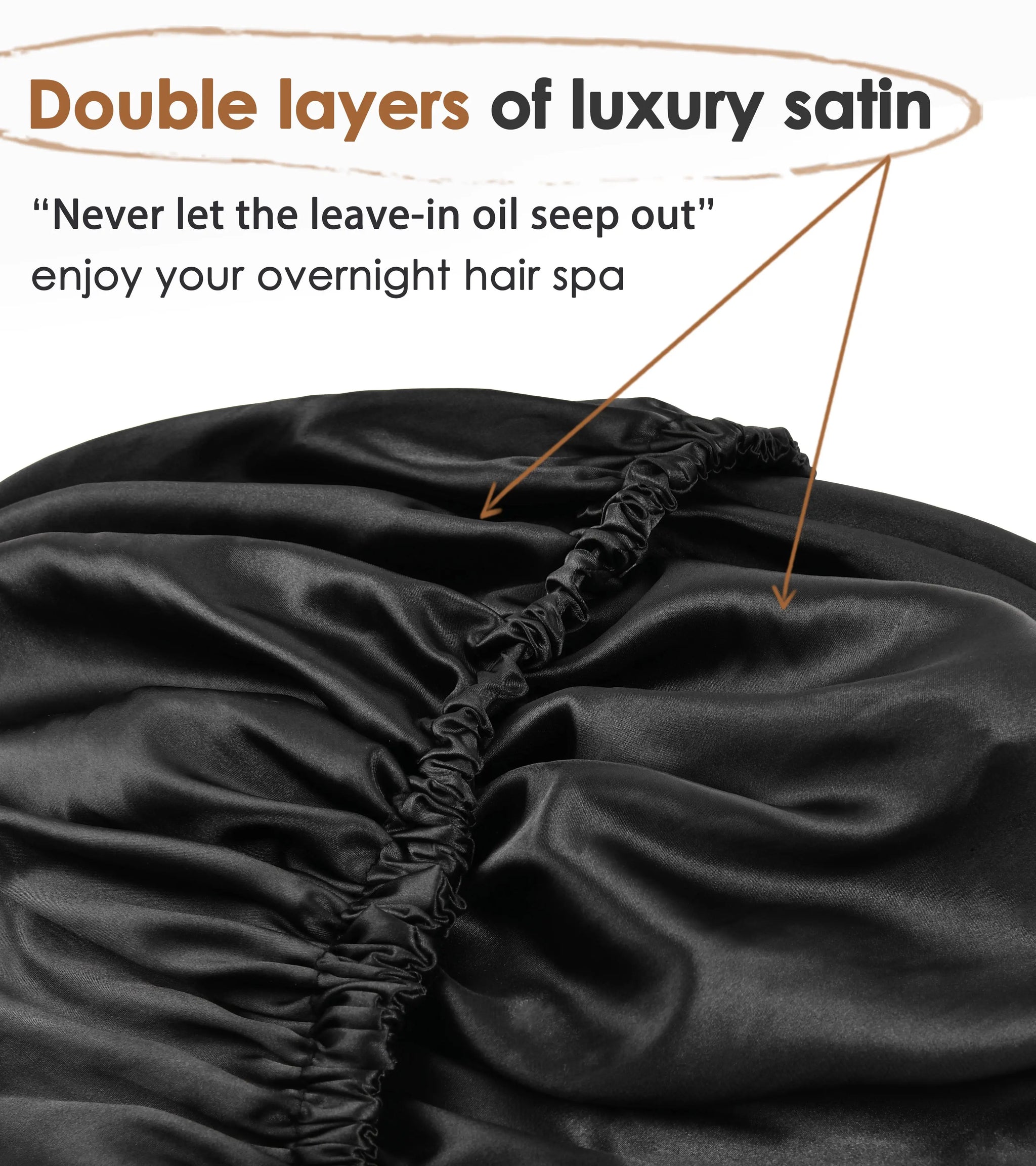 Elastic Double Layer Butter Satin Bonnet YANIBEST