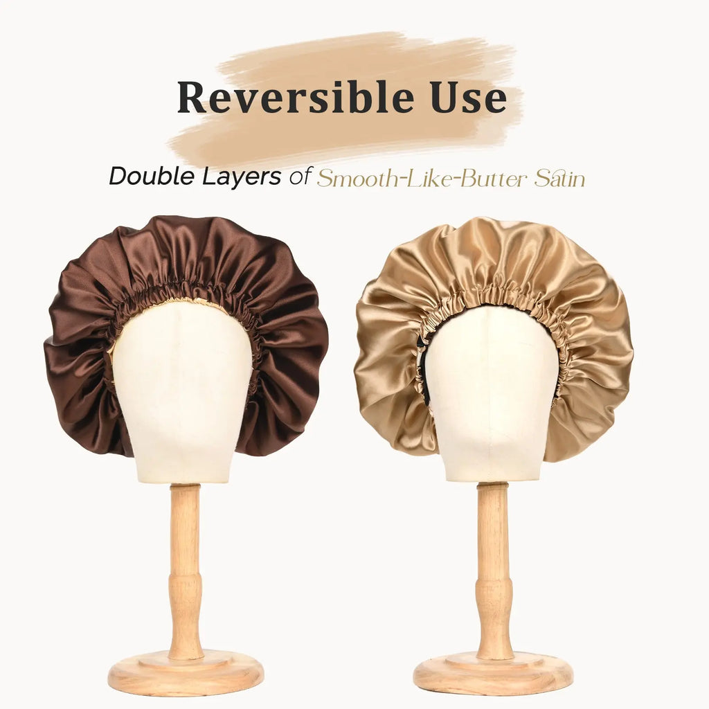 Elastic Double Layer Butter Satin Bonnet YANIBEST