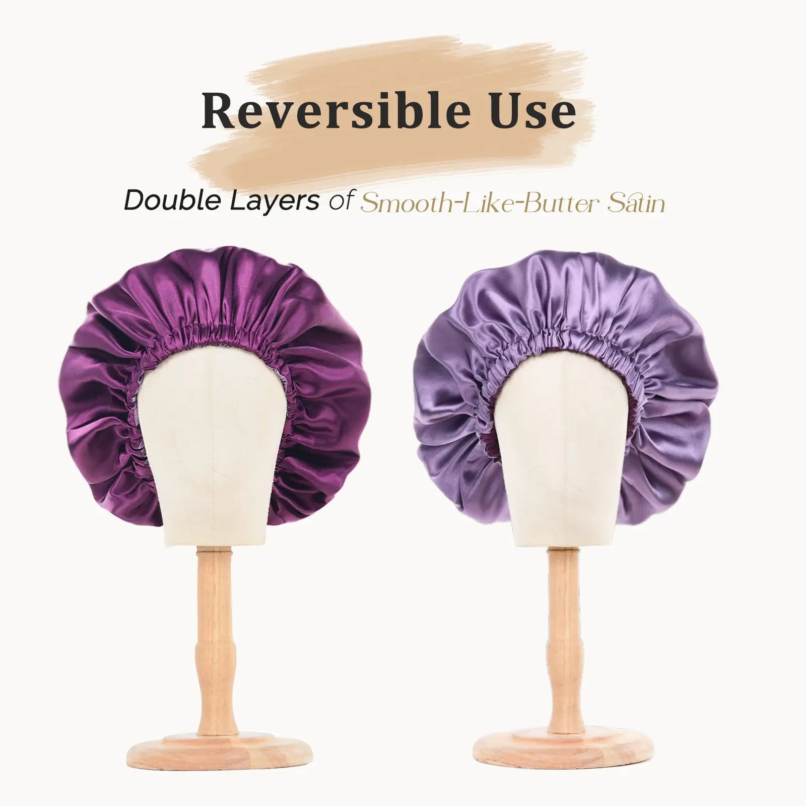 Elastic Double Layer Butter Satin Bonnet YANIBEST