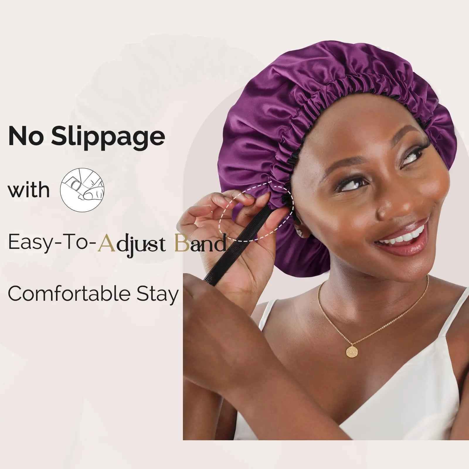 Elastic Double Layer Butter Satin Bonnet YANIBEST