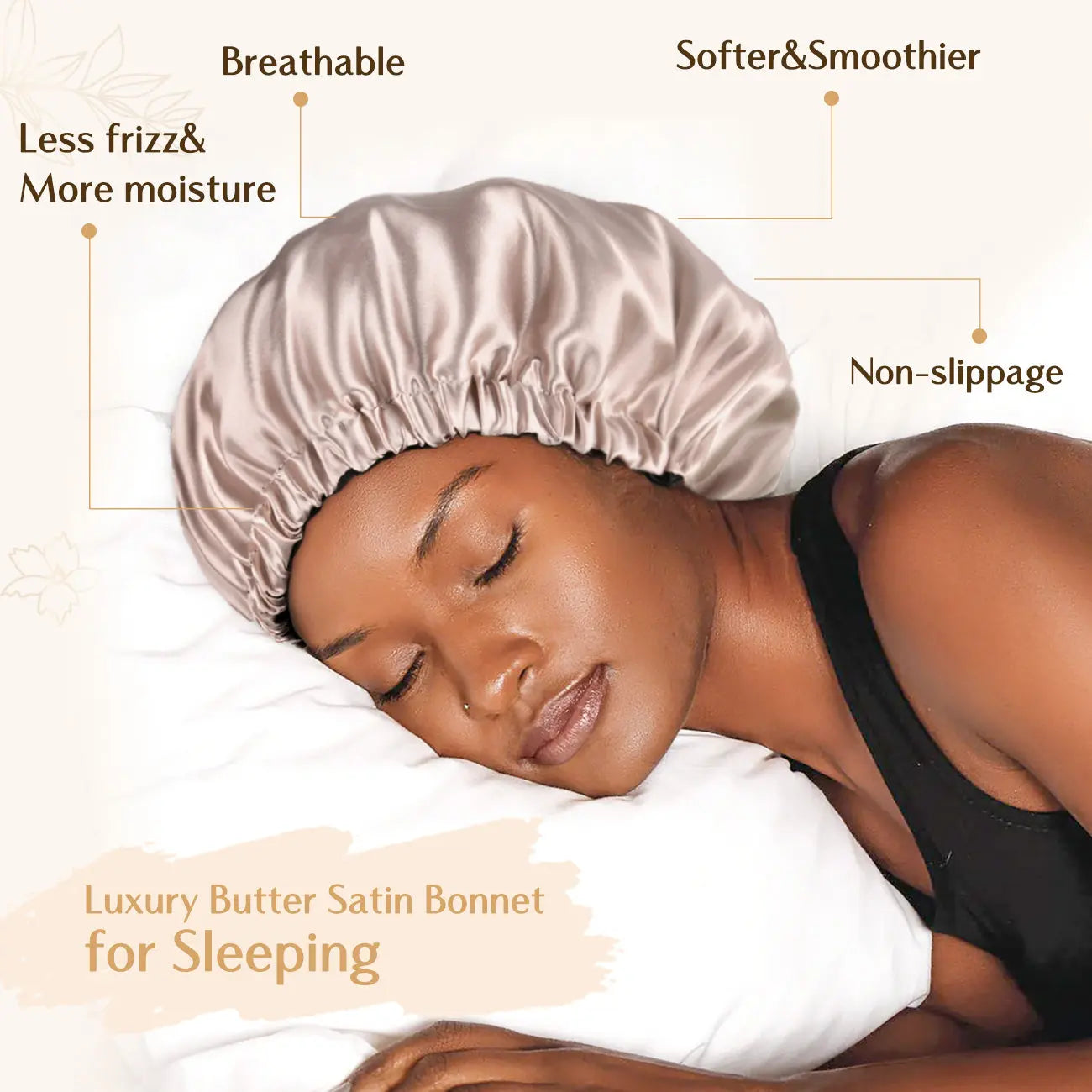 Elastic Double Layer Butter Satin Bonnet YANIBEST