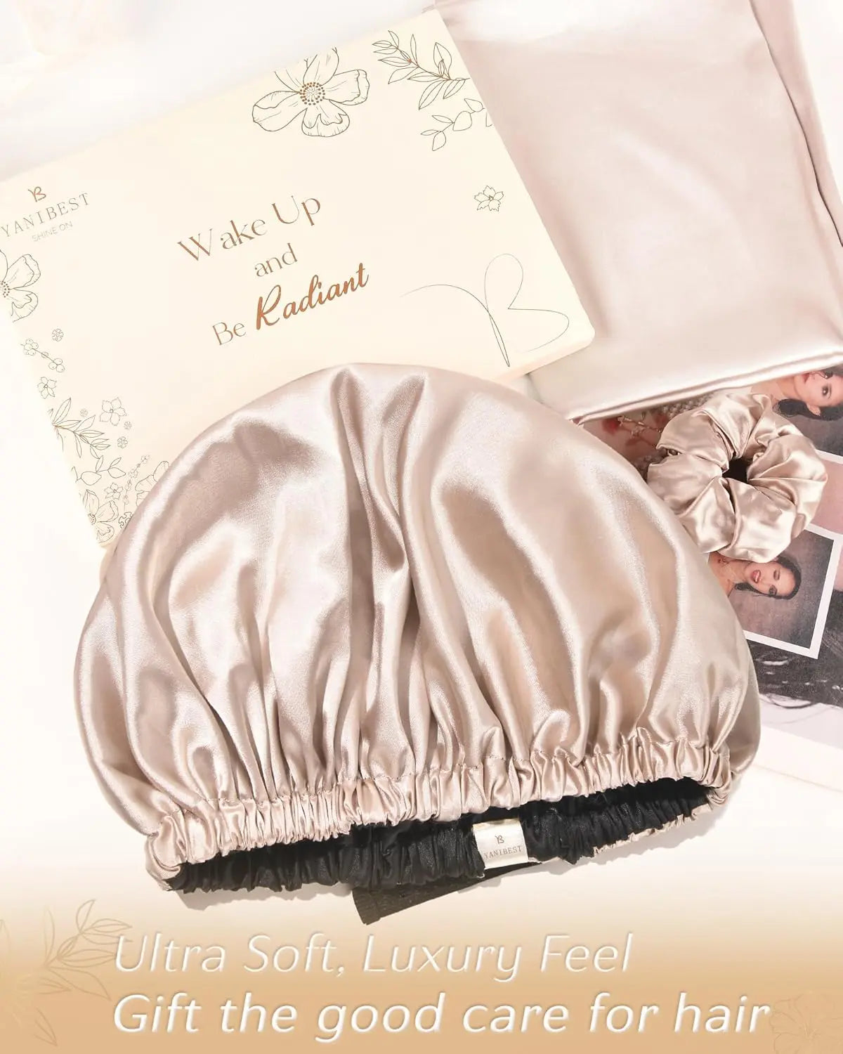 Elastic Double Layer Butter Satin Bonnet YANIBEST