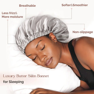 Elastic Double Layer Butter Satin Bonnet YANIBEST