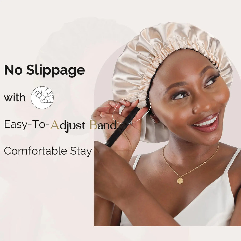 Elastic Double Layer Butter Satin Bonnet YANIBEST