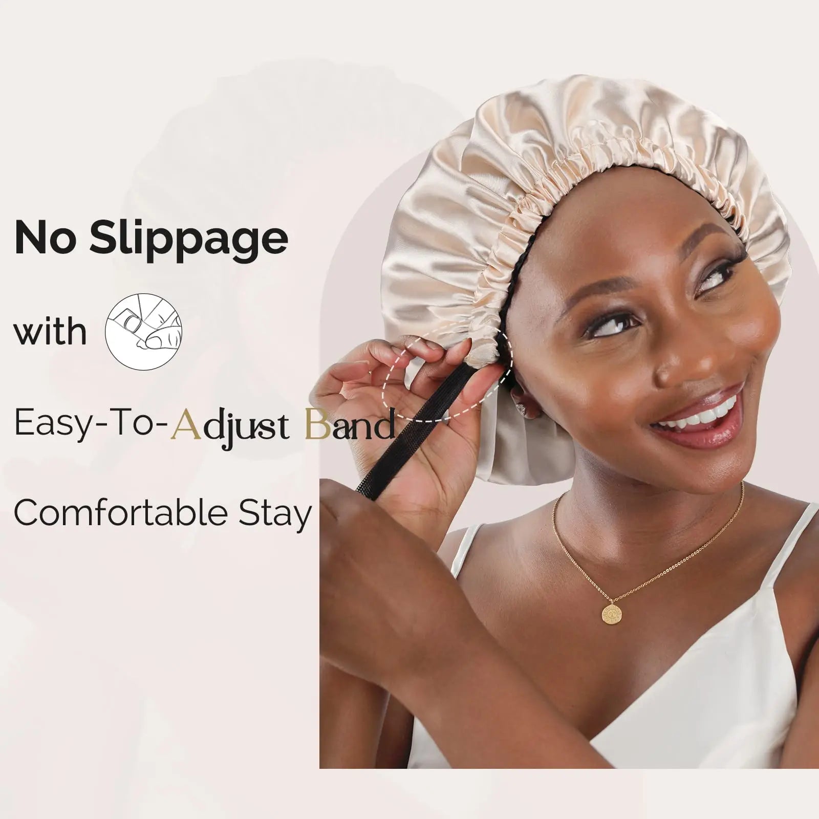 Elastic Double Layer Butter Satin Bonnet YANIBEST